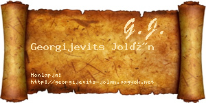 Georgijevits Jolán névjegykártya